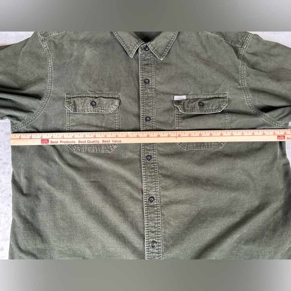 Eddie Bauer Shirt  Mens Size XXL Green Corduroy Long Sleeve Pockets - Picture 7 of 11